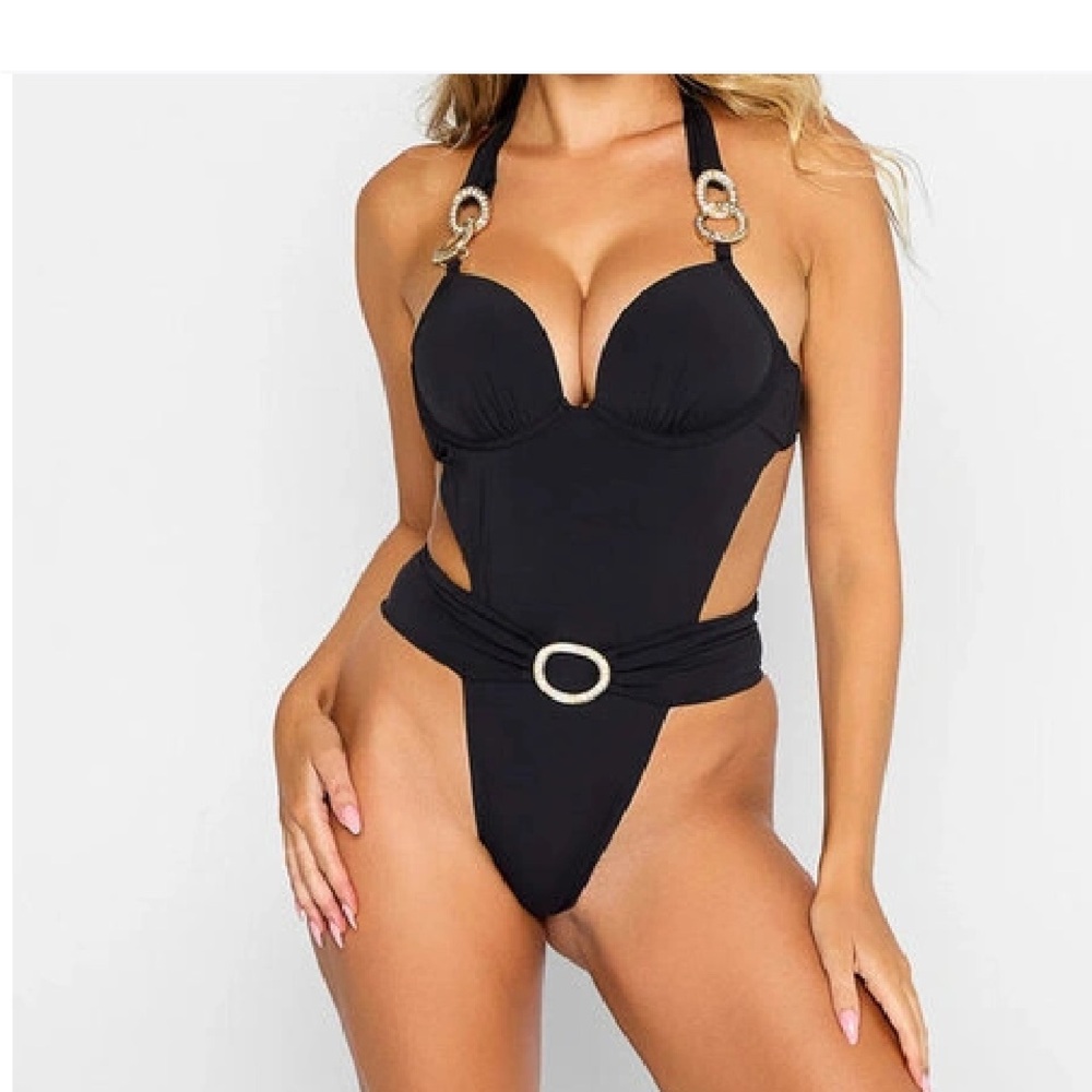 Beach Bunny Black One Piece Swimsuit